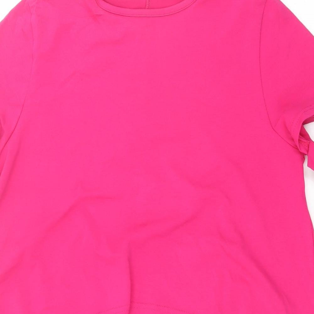 jenerique Womens Pink  Polyester Tunic T-Shirt Size 8 Crew Neck