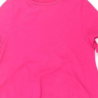 jenerique Womens Pink  Polyester Tunic T-Shirt Size 8 Crew Neck