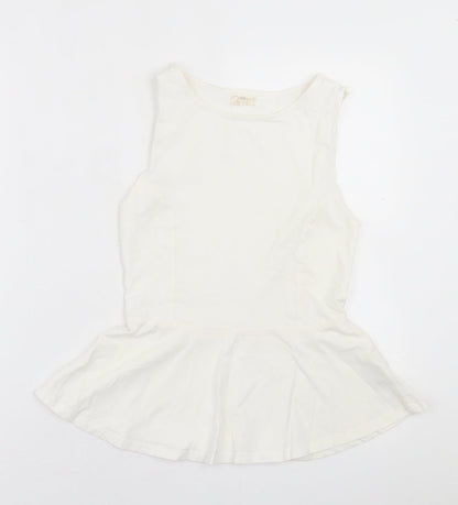 Womens UK Size 10 New Look White Basic Tank
