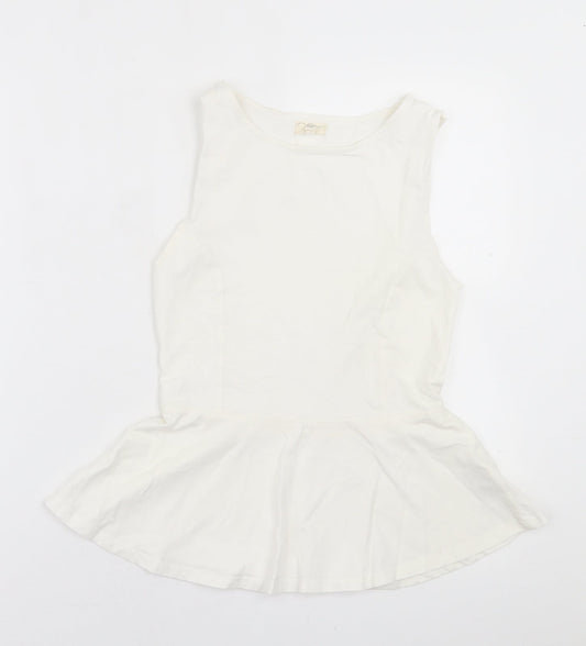 Womens UK Size 10 New Look White Basic Tank