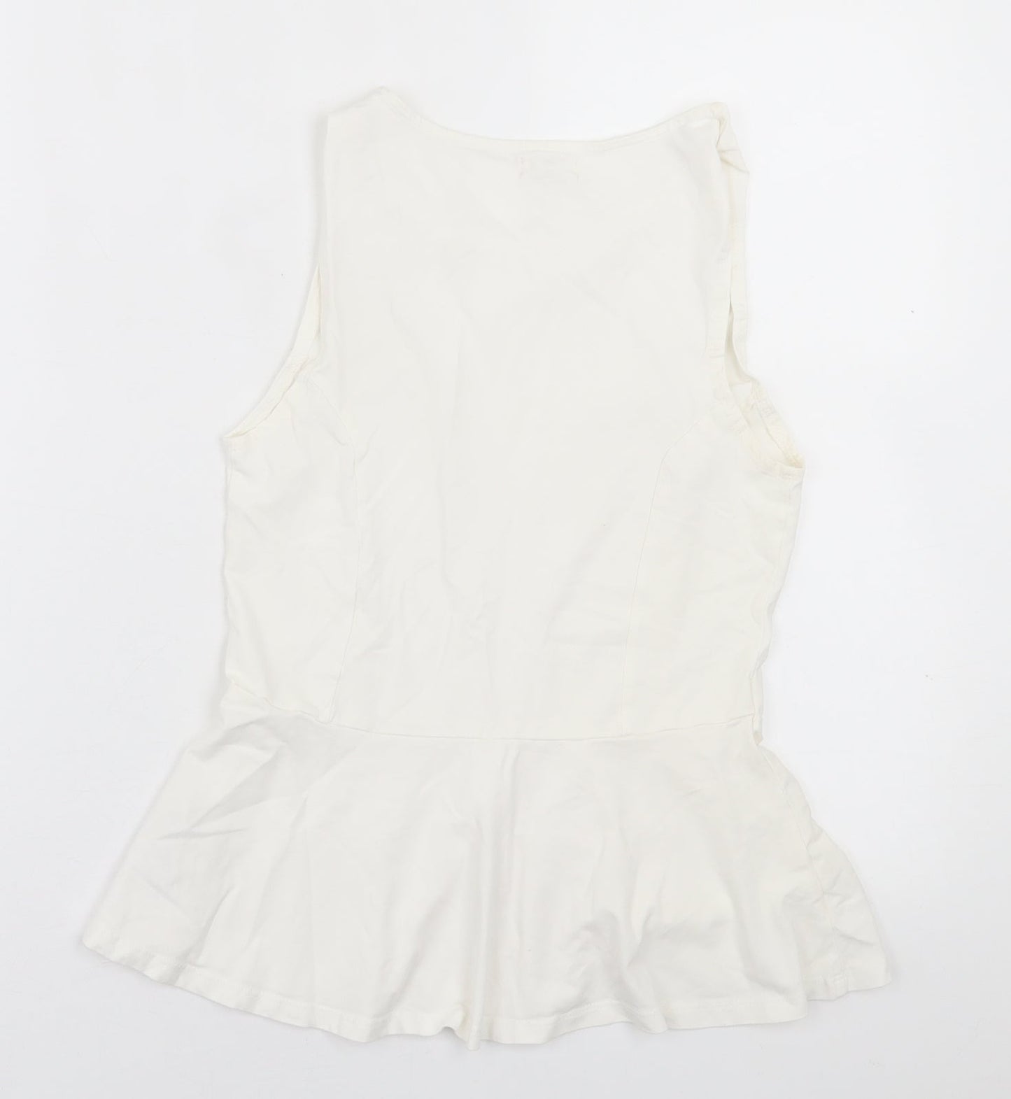 Womens UK Size 10 New Look White Basic Tank