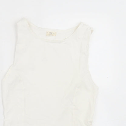 Womens UK Size 10 New Look White Basic Tank