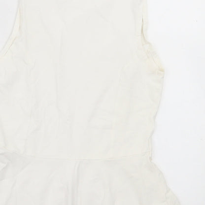 Womens UK Size 10 New Look White Basic Tank