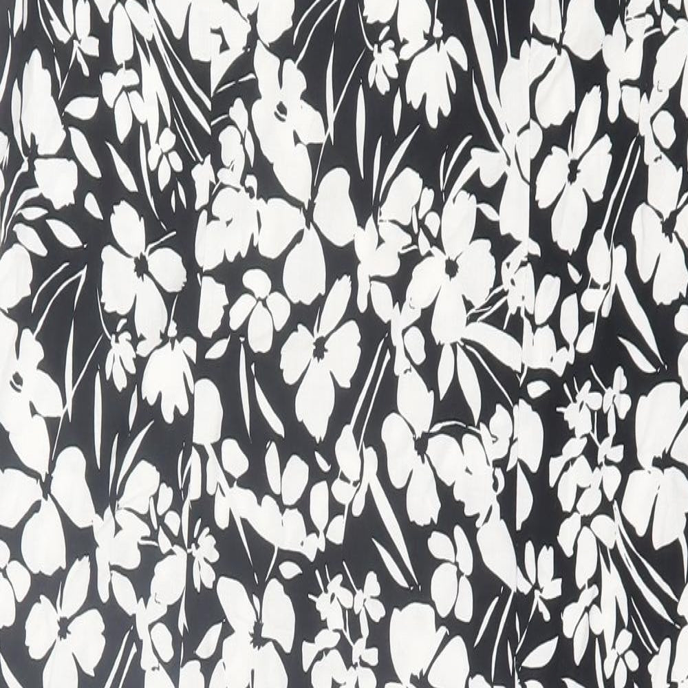 Primark Womens Black Geometric Viscose A-Line  Size 6  V-Neck Pullover