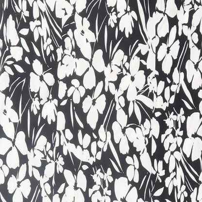 Primark Womens Black Geometric Viscose A-Line  Size 6  V-Neck Pullover