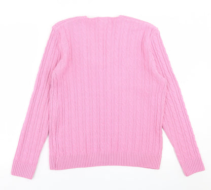 Womens UK Size S CHIC Pink Pullover Jumper