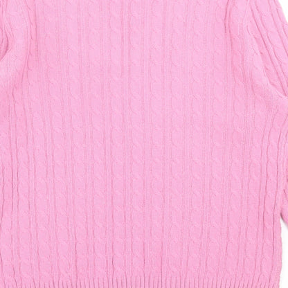 Womens UK Size S CHIC Pink Pullover Jumper