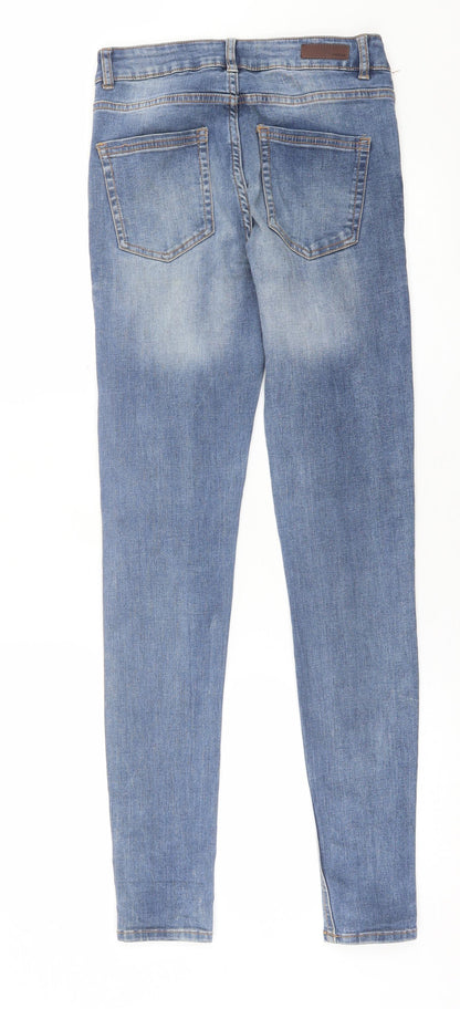 Pieces Womens Blue  Cotton Skinny Jeans Size S L31 in Regular Button
