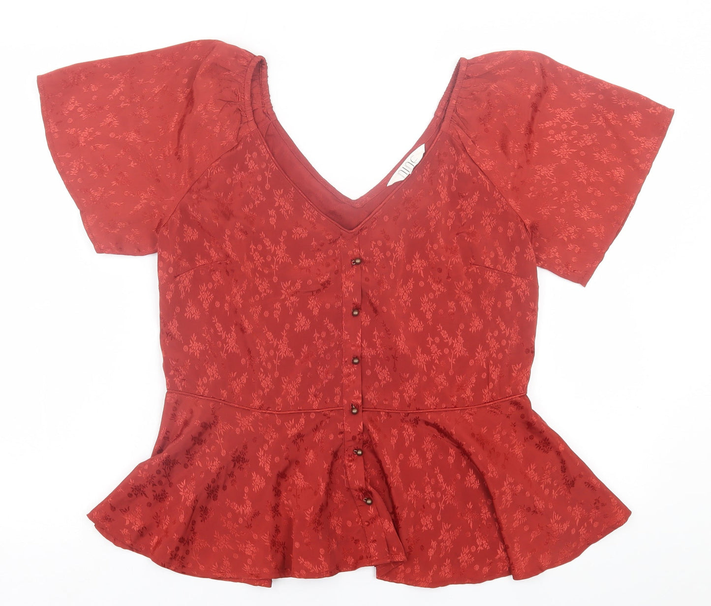 Womens UK Size 12 Nine Savannah Miller Red Basic T-Shirt