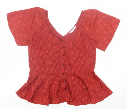 Womens UK Size 12 Nine Savannah Miller Red Basic T-Shirt