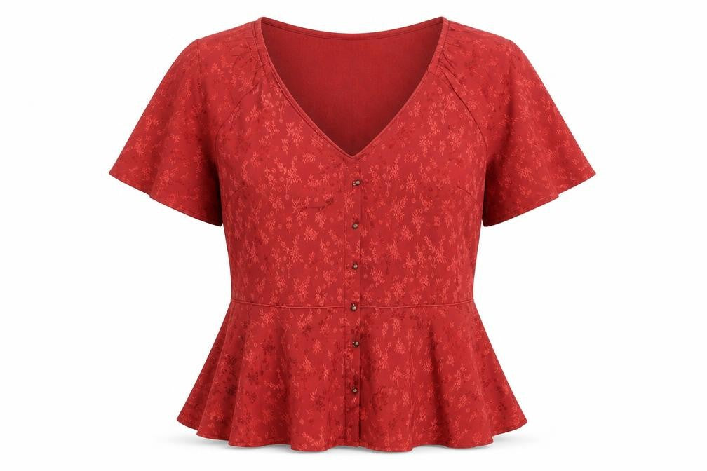 Womens UK Size 12 Nine Savannah Miller Red Basic T-Shirt