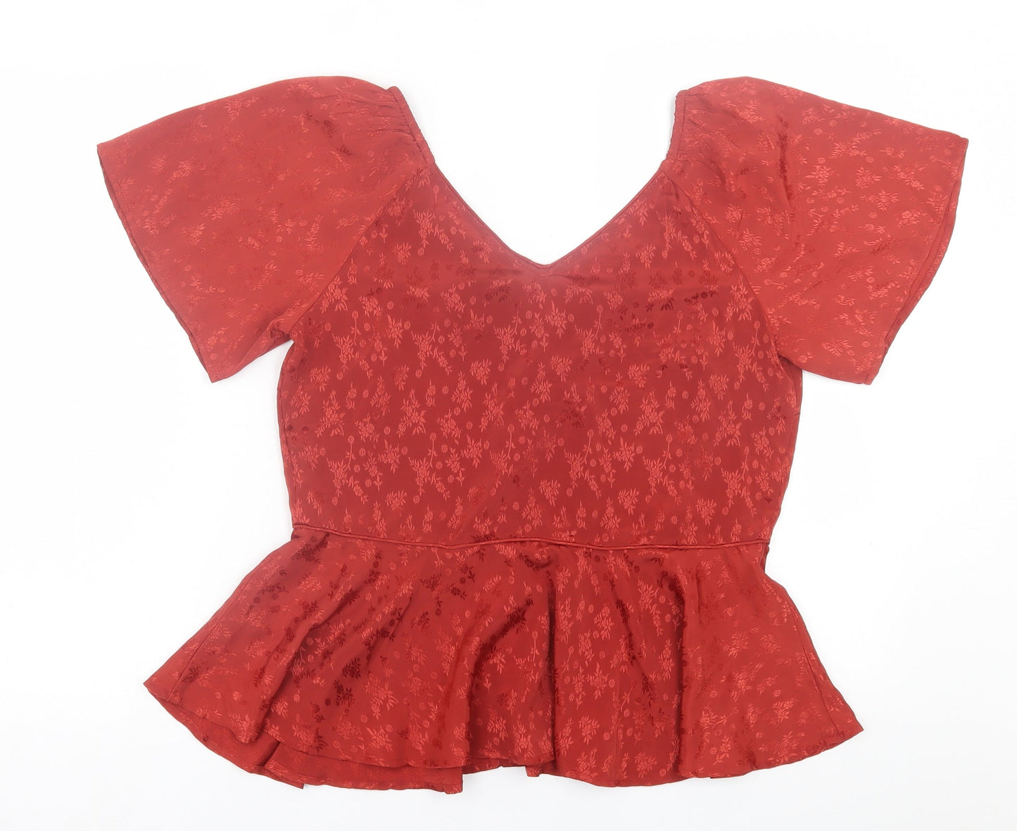 Womens UK Size 12 Nine Savannah Miller Red Basic T-Shirt