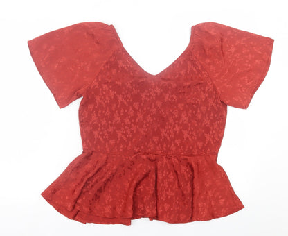 Womens UK Size 12 Nine Savannah Miller Red Basic T-Shirt