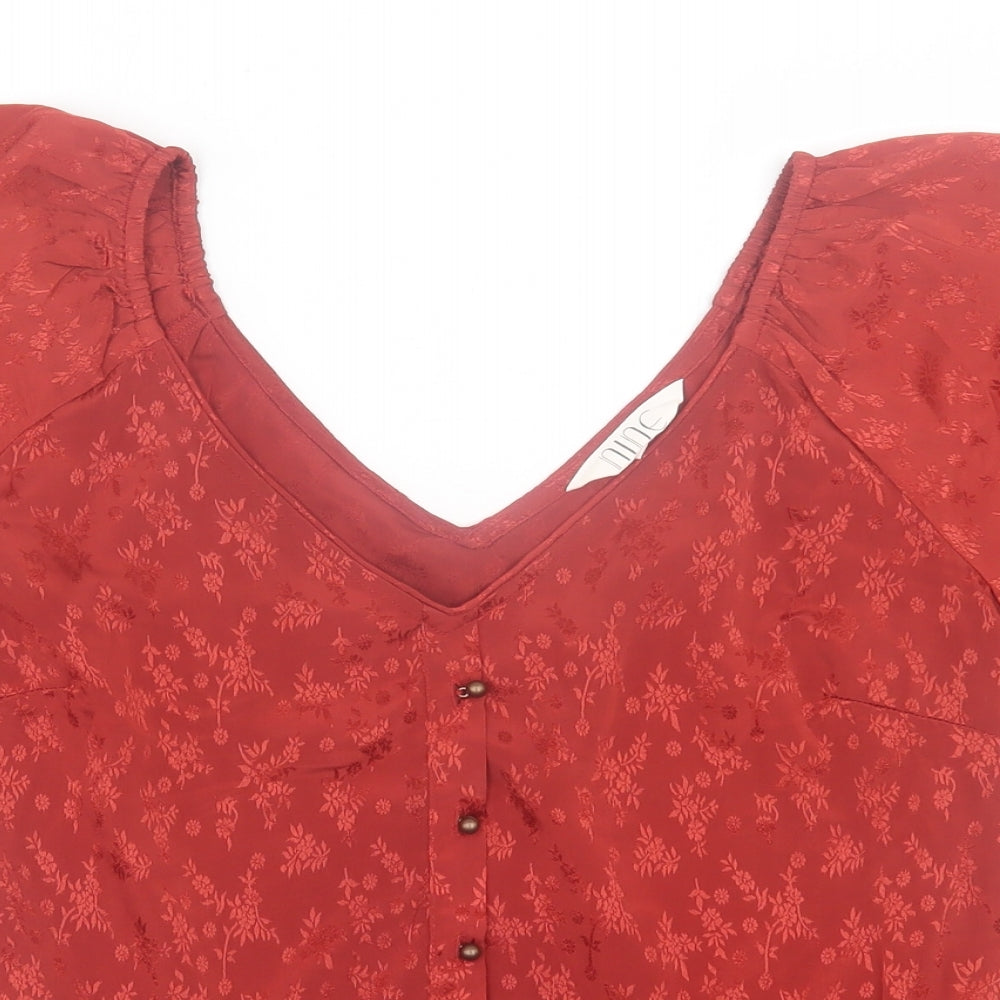 Womens UK Size 12 Nine Savannah Miller Red Basic T-Shirt