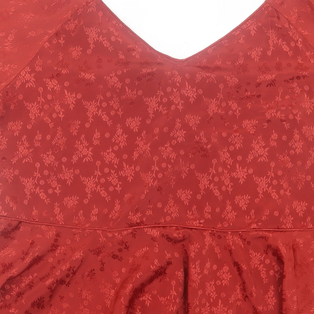 Womens UK Size 12 Nine Savannah Miller Red Basic T-Shirt