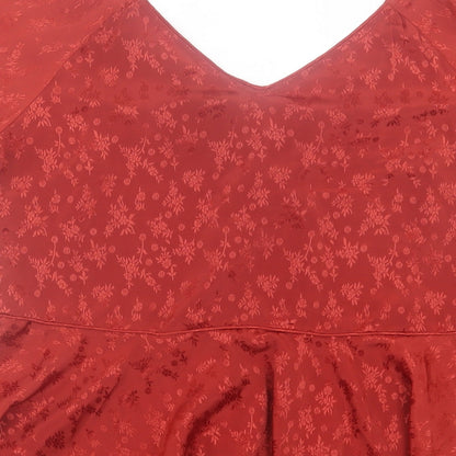 Womens UK Size 12 Nine Savannah Miller Red Basic T-Shirt