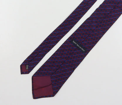 Savoy Taylors Guild Mens Multicoloured Geometric Silk Pointed Tie One Size