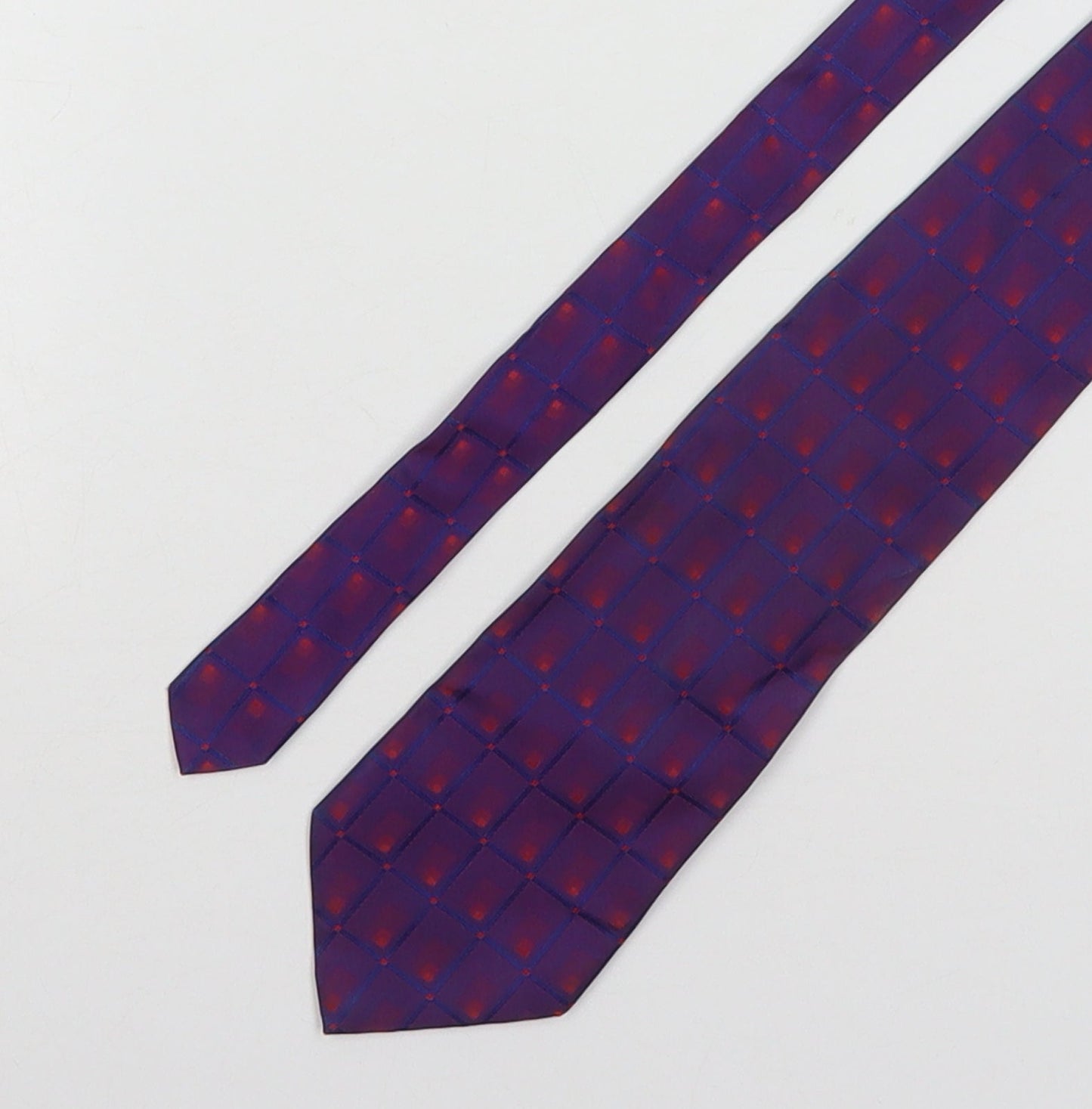 Mens David Moss Purple Plaids & Checks  Pointed Tie