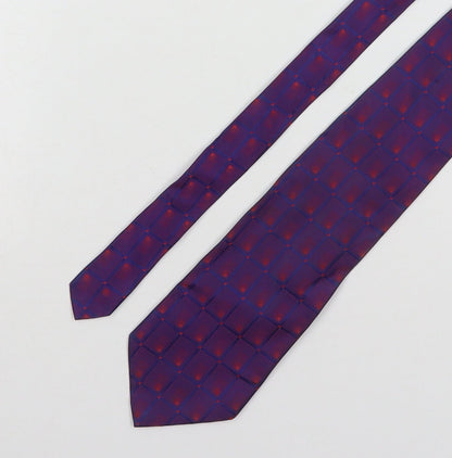 Mens David Moss Purple Plaids & Checks  Pointed Tie