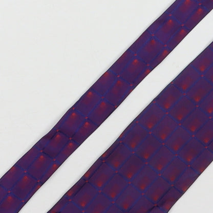 Mens David Moss Purple Plaids & Checks  Pointed Tie