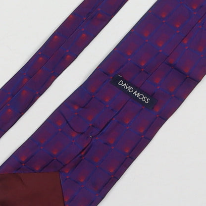 Mens David Moss Purple Plaids & Checks  Pointed Tie