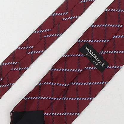 Woodstock Mens Multicoloured Striped Silk Pointed Tie One Size