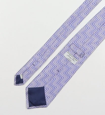 Roderick Charles  Mens Multicoloured Geometric Silk Pointed Tie One Size