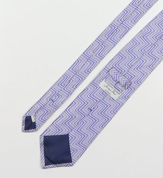 Roderick Charles  Mens Multicoloured Geometric Silk Pointed Tie One Size