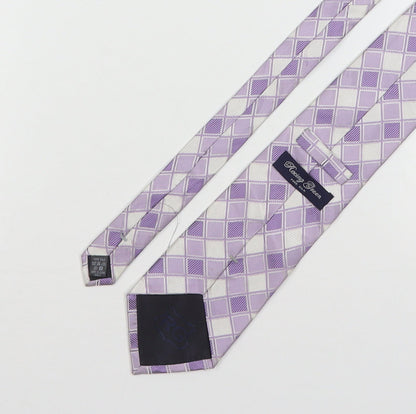 Racing Green  Mens Multicoloured Plaids & Checks Silk Pointed Tie One Size