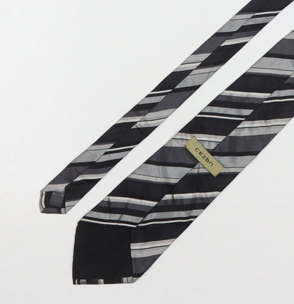 Mens Cezan Multicoloured Striped  Pointed Tie