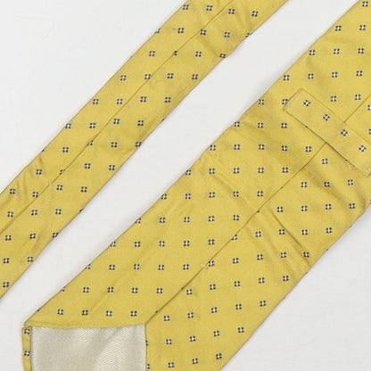 Marks and Spencer Mens Gold Geometric Silk Pointed Tie One Size