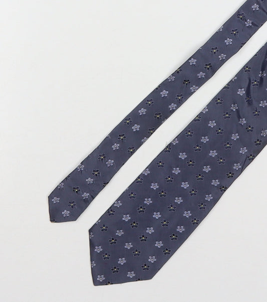 Mens Blazer Grey Floral  Pointed Tie