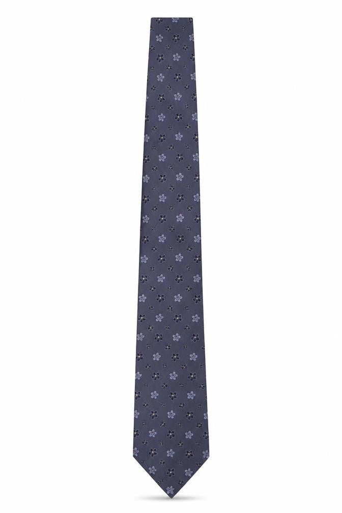 Mens Blazer Grey Floral  Pointed Tie