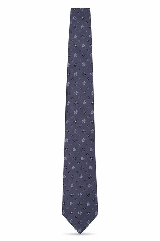 Mens Blazer Grey Floral  Pointed Tie