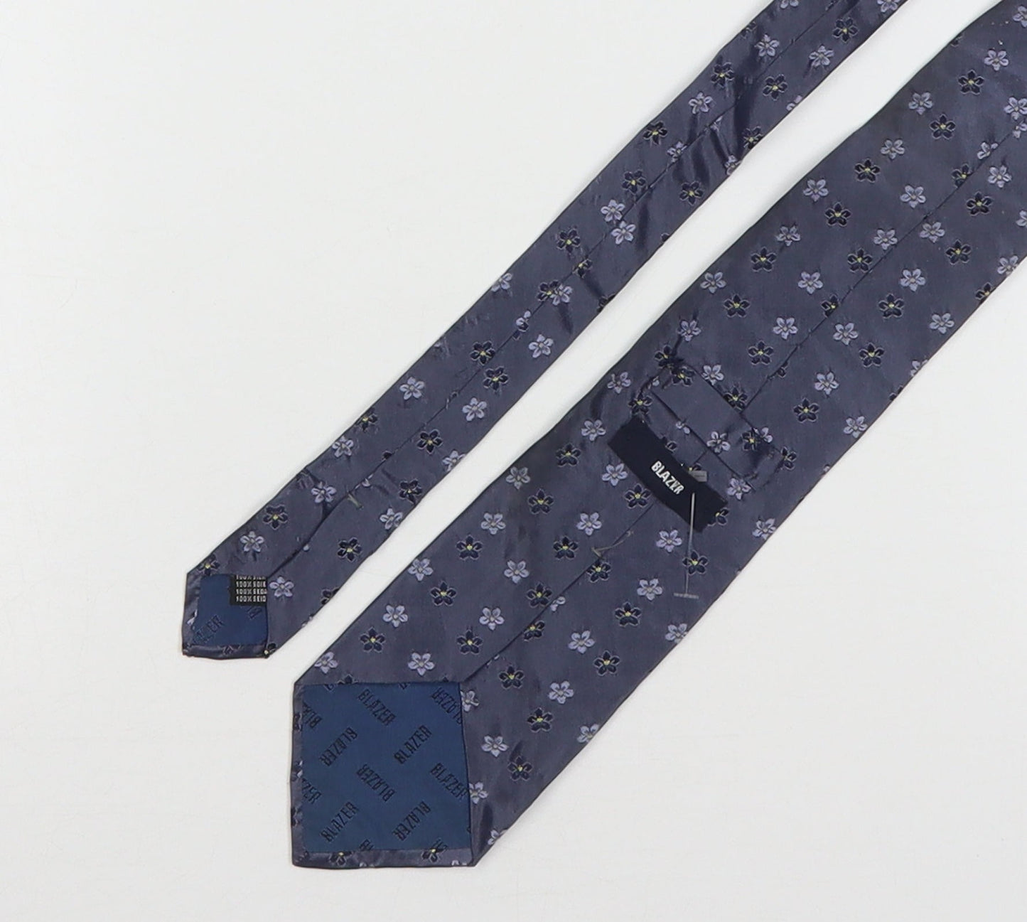 Mens Blazer Grey Floral  Pointed Tie