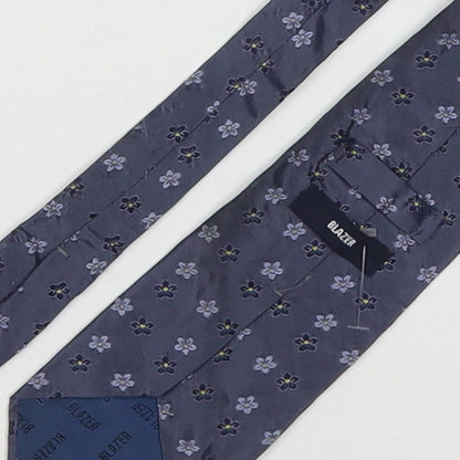 Mens Blazer Grey Floral  Pointed Tie
