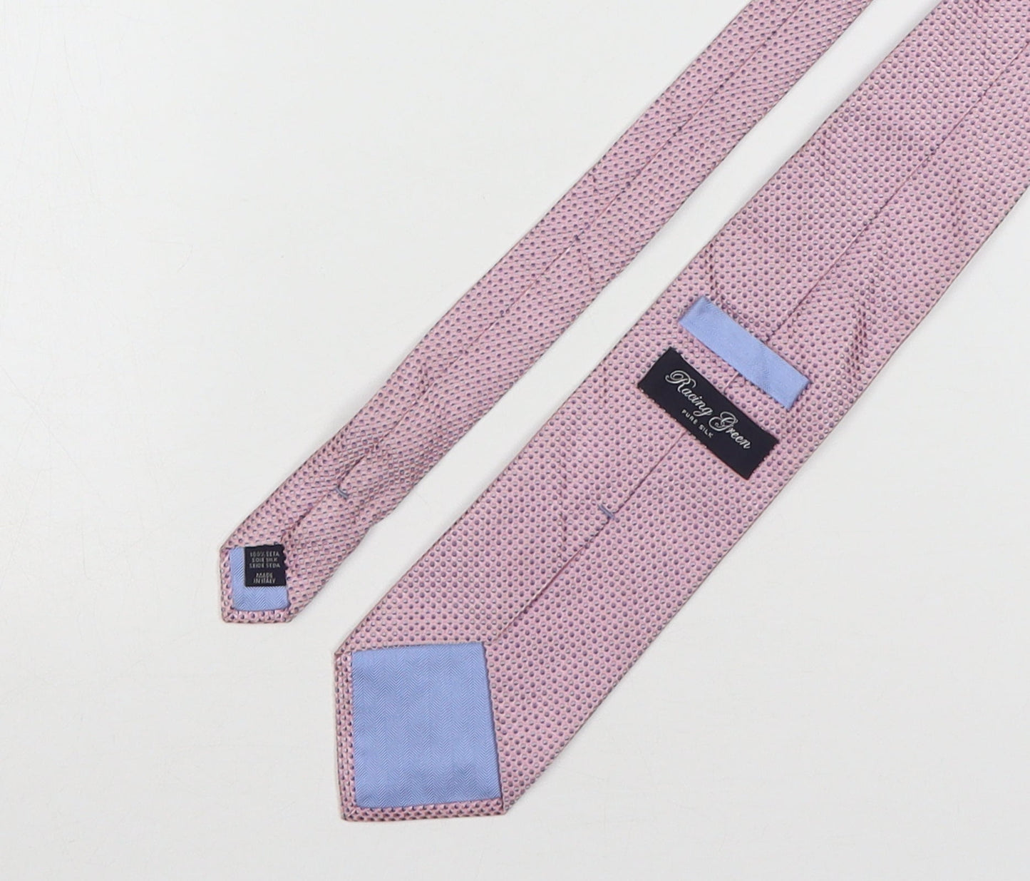 Racing Green Mens Pink Polka Dot Silk Pointed Tie One Size