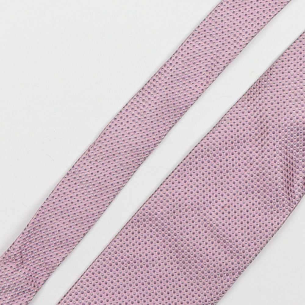 Racing Green Mens Pink Polka Dot Silk Pointed Tie One Size