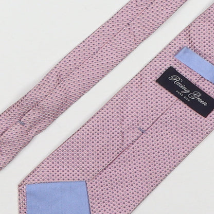 Racing Green Mens Pink Polka Dot Silk Pointed Tie One Size