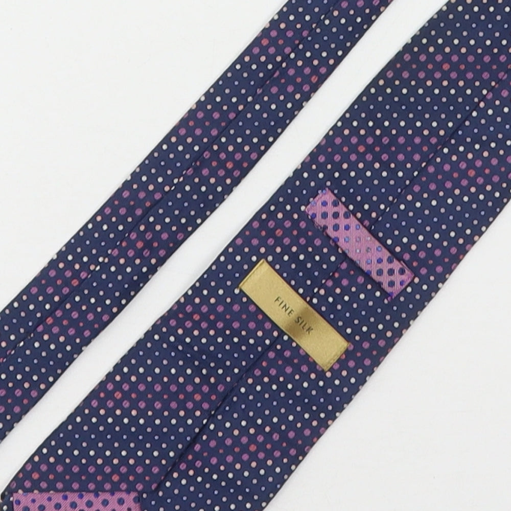 Marks and Spencer Mens Multicoloured Polka Dot Silk Pointed Tie One Size