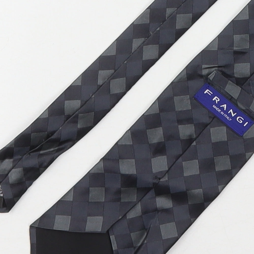 Mens Frangi Grey Plaids & Checks  Pointed Tie
