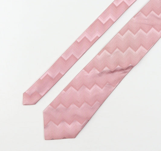 Michaelis Mens Pink Geometric Silk Pointed Tie One Size