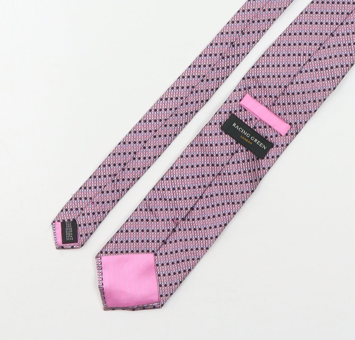 Racing Green Mens Multicoloured Geometric Silk Pointed Tie One Size