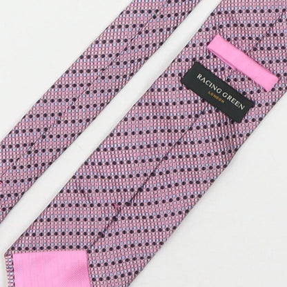 Racing Green Mens Multicoloured Geometric Silk Pointed Tie One Size