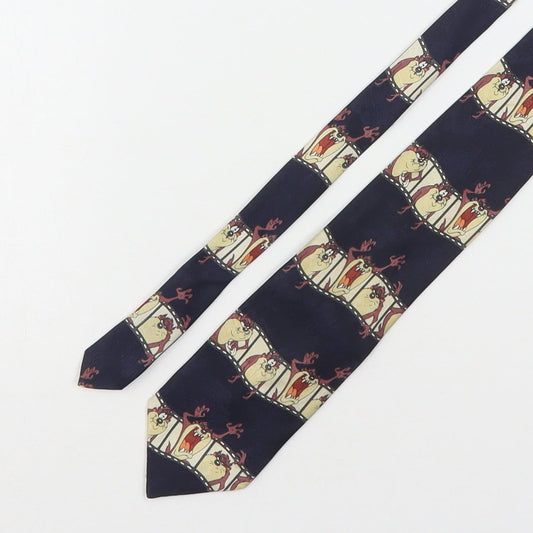 Marks and Spencer Mens Multicoloured Geometric Polyester Pointed Tie One Size - Tasmanian Devil