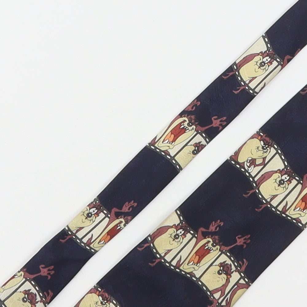 Marks and Spencer Mens Multicoloured Geometric Polyester Pointed Tie One Size - Tasmanian Devil