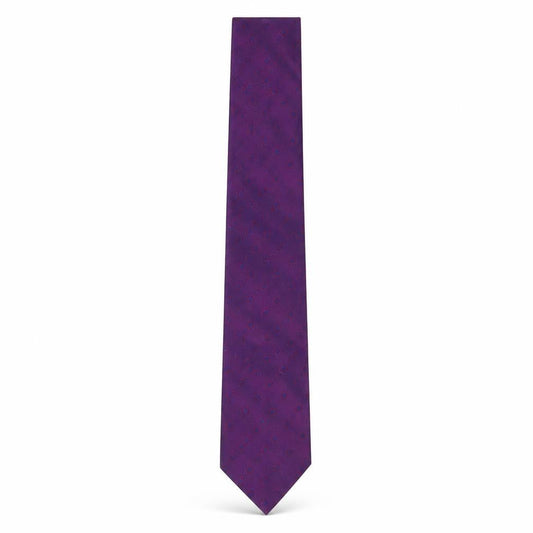 Davis Moss Mens Purple Geometric Silk Pointed Tie One Size