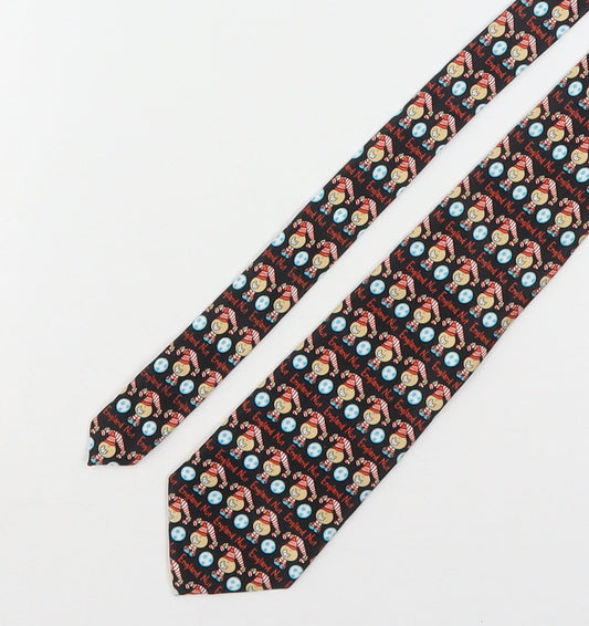 Mens Bubblegum Multicoloured Geometric  Pointed Tie