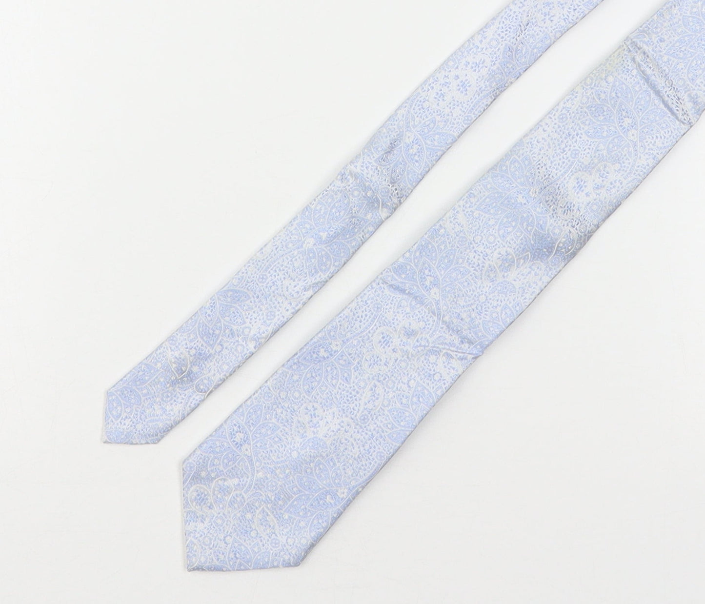 Marks and Spencer Mens Blue Paisley Silk Pointed Tie One Size