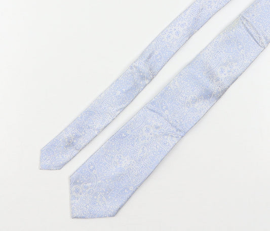 Marks and Spencer Mens Blue Paisley Silk Pointed Tie One Size
